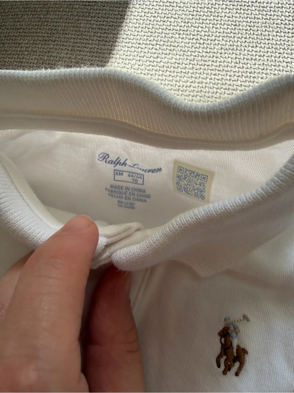 Ralph Lauren White Polo One-Piece & Red/Blue Striped Polo Overall Set 6 Months